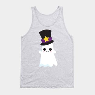 Halloween, Ghost, Hat, Trick Or Treat, Boo Tank Top